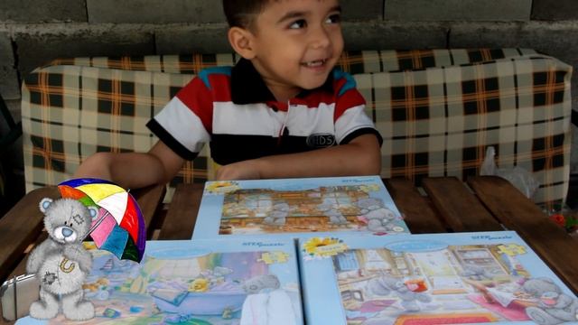 Подарили три набора пазлов Мишка Тедди,собираем We gave three sets of puzzles Teddy Bear, collect смотреть онлайн