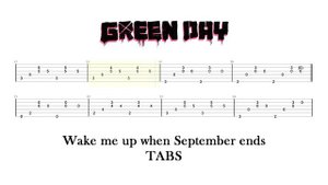 Green Day - Wake me up when September ends // Guitar TABS