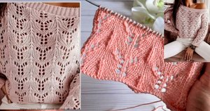 Шикарный узор для легких изделий? Ажурный узор спицами. Мастер-класс. Вязание спицами.