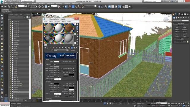 V-ray материал пластика для пластикового окна. Экстерьер от и до в 3dsMAX