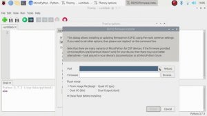 Install MicroPython on ESP32 using Thonny Python IDE, on Raspberry Pi.