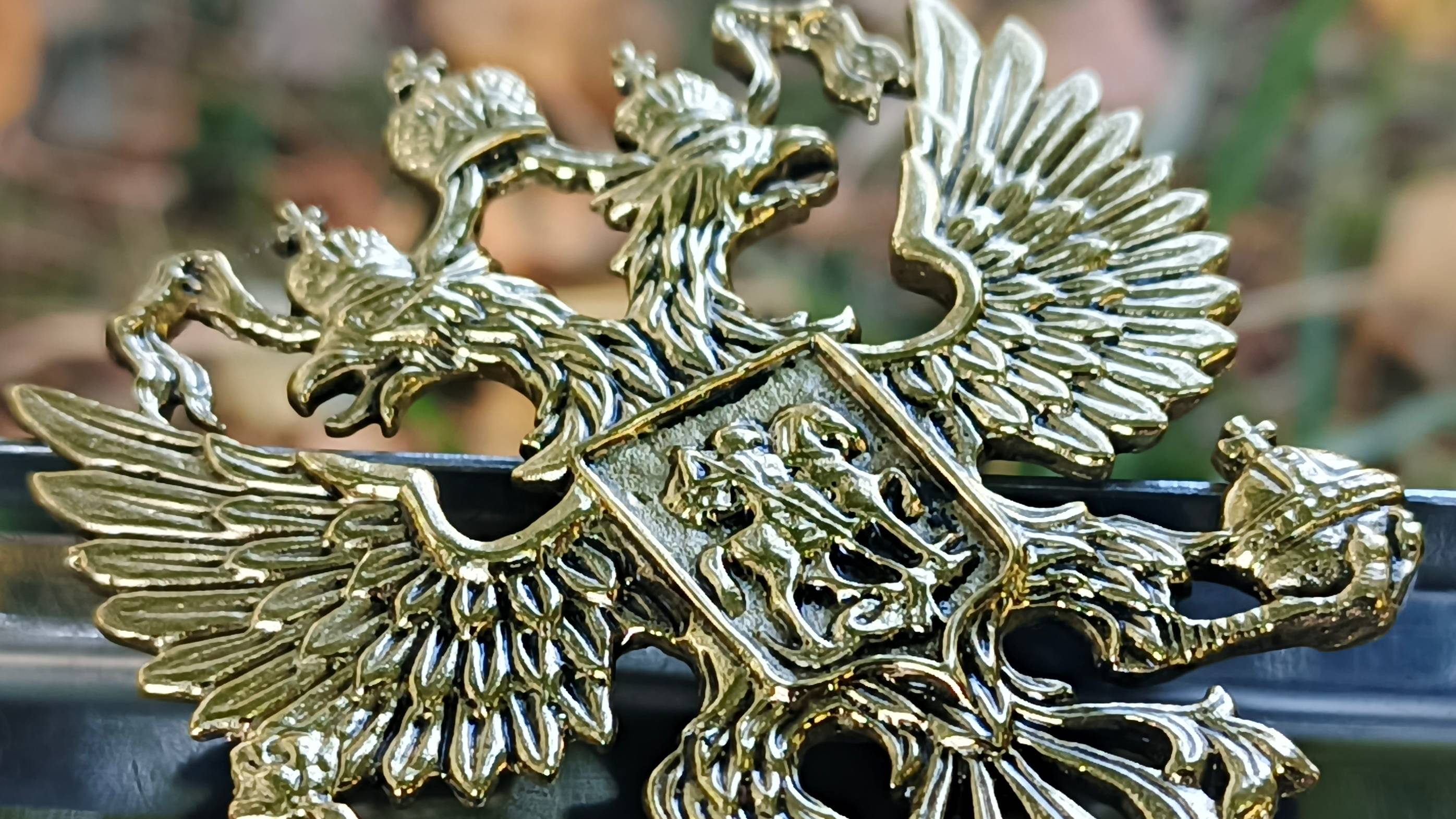 Литая книжная накладка из латуни «Герб РФ»