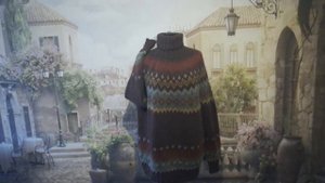 лопапейса .жаккардовый свитер спицами