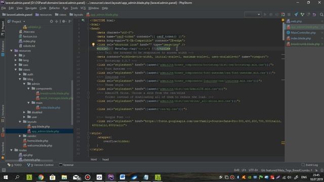 6-1.Laravel 5.8.* - Урок 6-1. Подключение шаблона AdminLTE. Breadcrumbs. MetaTags. Часть 2 смотреть онлайн