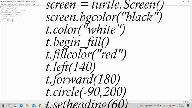 // How to Create Heart Shape With Using In Python // смотреть онлайн