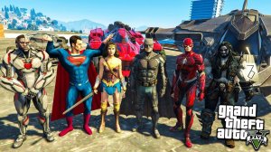 ЛИГА СПРАВЕДЛИВОСТИ БИТВА СУПЕРГЕРОЕВ В ГТА 5 МОДЫ ОБЗОР МОДА GTA 5 веселая видео игра как мультик