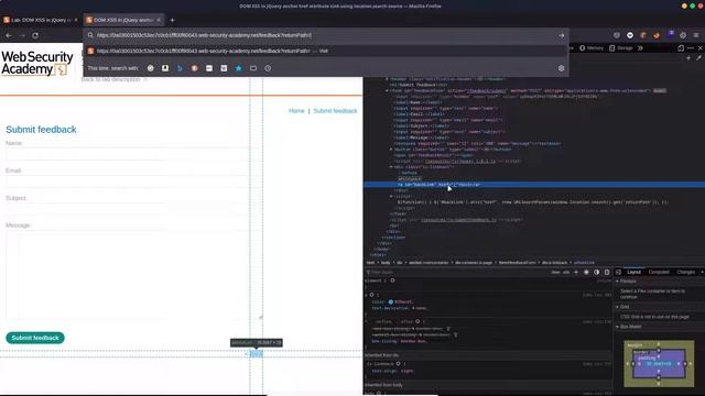XSS - Exploiting Vulnerable JQuery Sink