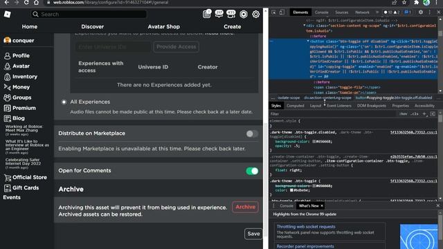 how to make audio public roblox on march 20 2022 using inspect element смотреть онлайн