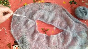 продвижения по пуловеру из мохера на шелке/реглан-погон сверху