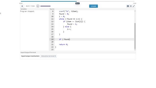 Search for a number in an array using linear search смотреть онлайн