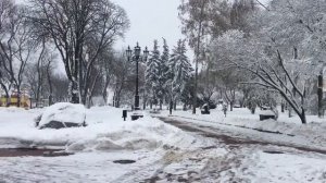 Михайловский собор Киева в снежной сказке