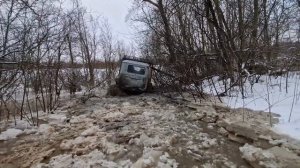 Уаз на арочных колесах, мотор М57, территория горелово, зимний offroad часть 2