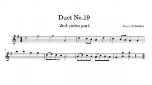 F.WOHLFAHRT Op.38, No.19- Sight Reading Practice Song -for two violins - (G Major ) * Beginner Leve