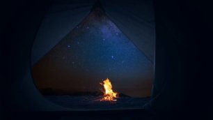 Костер под Звездным Небом | Отдых в Палатке Теплой Летней Ночью