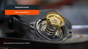 How to change temperature sensor and engine thermostat on MERCEDES W124 [TUTORIAL AUTODOC]