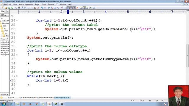 73 Advanced Java Tutorial |JDBC | ResultSetMetaData to print records given database | adv java смотреть онлайн