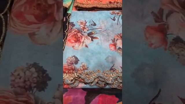 Soft organza Floral design cut work dupattas. WHOLESALE PRICES FOR ORDERS  WHATS APP US 8019983831