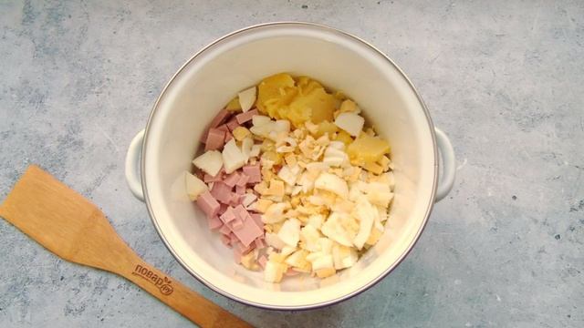 Белая окрошка на сыворотке
