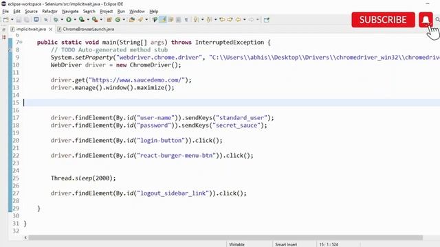 How to use Implicit Wait in Selenium WebDriver | Java | Waits