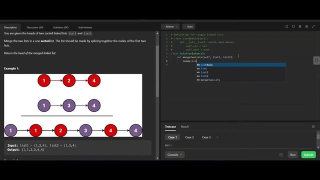 Merge Two Sorted Linked Lists (hindi) Easiest Explanation ever PYTHON