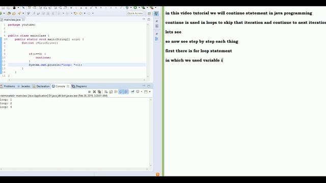 16- java programming for beginners - continue statement in java (programming language) | 2019