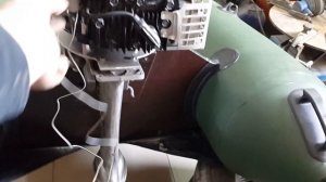 Гибрид ветерка 8 примерка на лодку Лоцман 290 ж/с