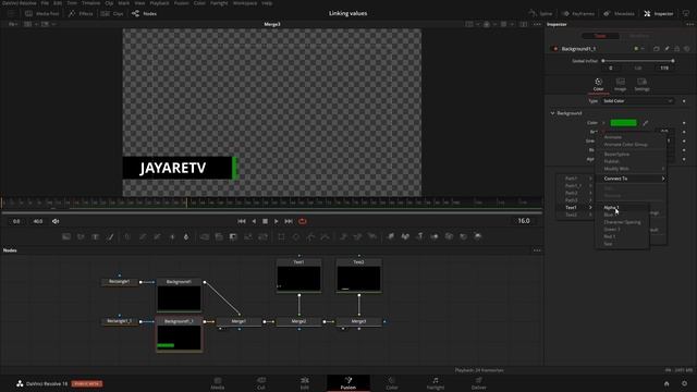 Linking values in Fusion DaVinci Resolve 18 Tutorial