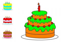 Pagina di colorazione torta di compleanno | Come disegnare e colora per i bambini