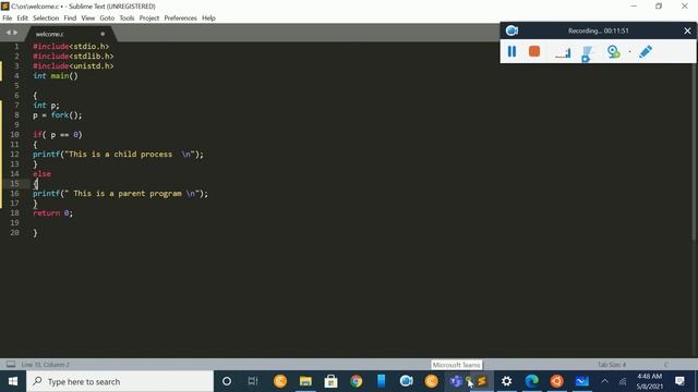 [Systems Calls 01]  Fork System Call    #subscribe #youtubechannel
