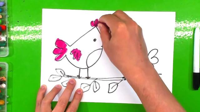Как нарисовать ДВУХ милых ПТИЧЕК / Рисунки под музыку