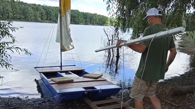 Катамаран своими руками! Тестирование! #парусныйкатамаран #своимируками