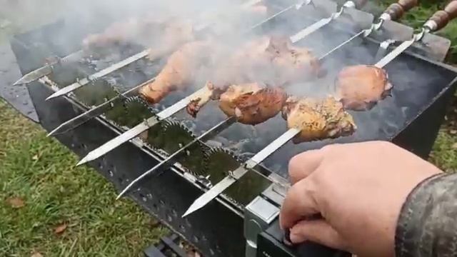 Мангал шампура электропривод