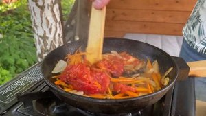 Аджапсандали | Рецепт аджапсандал на мангале | Грузинская кухня