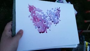 Пишу этюды цветущей сирени (скетчинг). Акварель-тушь. На городском вечернем пленэре. Сезон 2018 г.