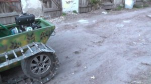 пробный выезд на самодельной самоходке с двигателем от мотоблока