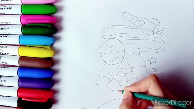 Как нарисовать рисунок на День космонавтики 12 апреля. смотреть онлайн