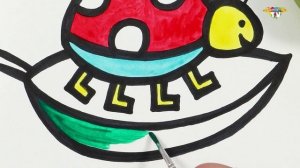 Рисование Божьей коровки - раскраска для детей