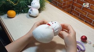 DIY Снеговик из носка за 5 минут без шитья. Поделки на Новый Год своими руками