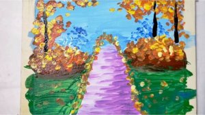 Golden Fall/Acrylic Painting/Wall art/Fall colors/peace/calm/Rainbow Canvas #36