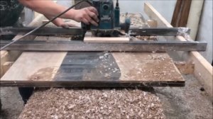 Woodworking Table made of wood and epoxy resin.