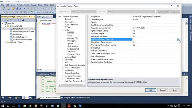 Adding dependencies to visual studio program