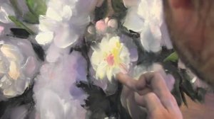 Игорь Сахаров. Букет пионов , масляная живопись для начинающих в Москве, Сахаров