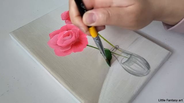 Easy way to draw a Rose / Acrylic Paintings for Beginners смотреть онлайн