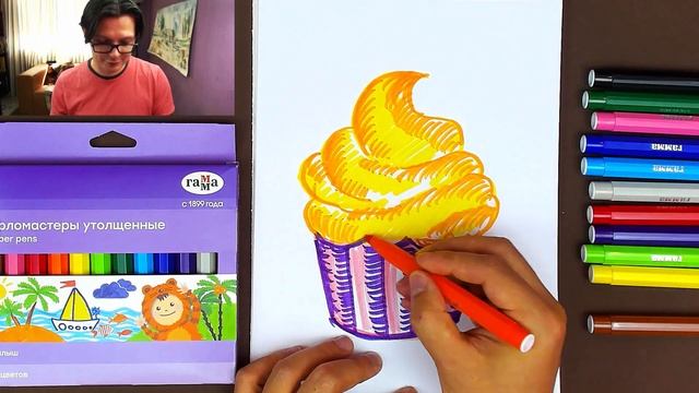 Рисуем КЕКС на Хэллоуин - Как нарисовать няшки фломастерами смотреть онлайн