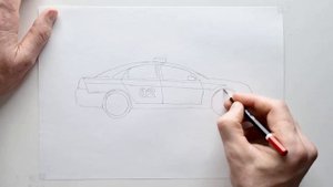 Drawing police car for Beginners: Pencil Drawing Tutorial for Kids - How to draw a police car