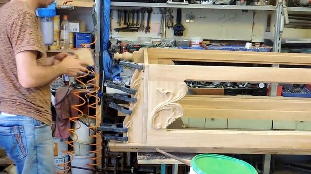 Резной шкафа из массива дуба (часть 1) carved cabinet. Мебель на заказ