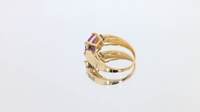Золотое кольцо с аметистом арт. кл2941-3ск-си смотреть онлайн