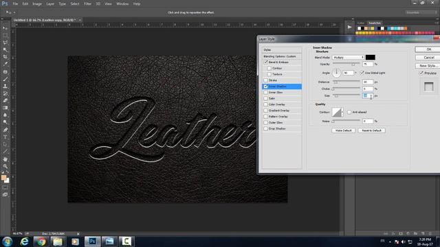 Photoshop tutorial - Pressed leather text effect смотреть онлайн
