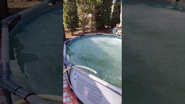 каркасный бассейн после зимовки на улице с водой смотреть онлайн