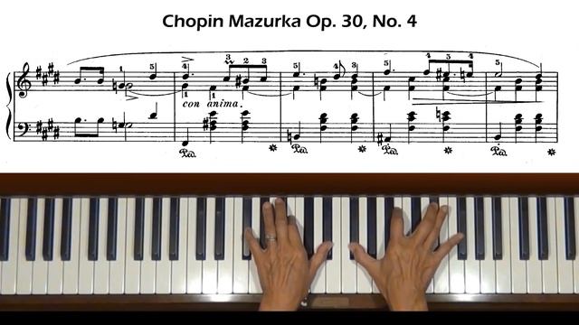 Chopin Mazurka Op. 30, No. 4 Piano Tutorial смотреть онлайн